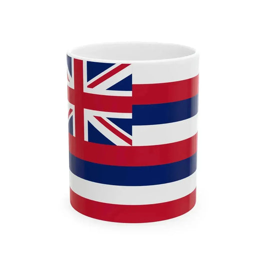 Flag of Hawaii 3-2 (United States) White Coffee Mug 11oz - Go Mug Yourself