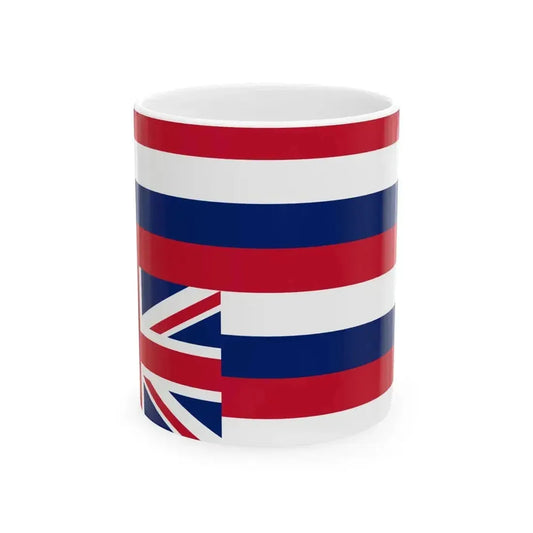 Flag of Hawaii Hawaiian sovereignty (United States) White Coffee Mug 11oz - Go Mug Yourself