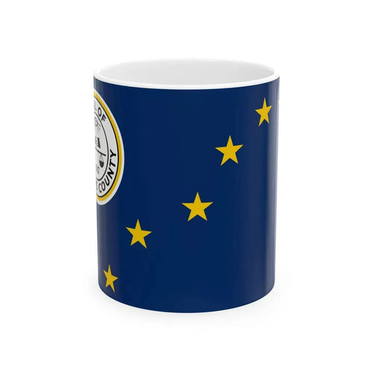 Flag of Hawkins County Tennessee (United States) White Coffee Mug 11oz - Go Mug Yourself