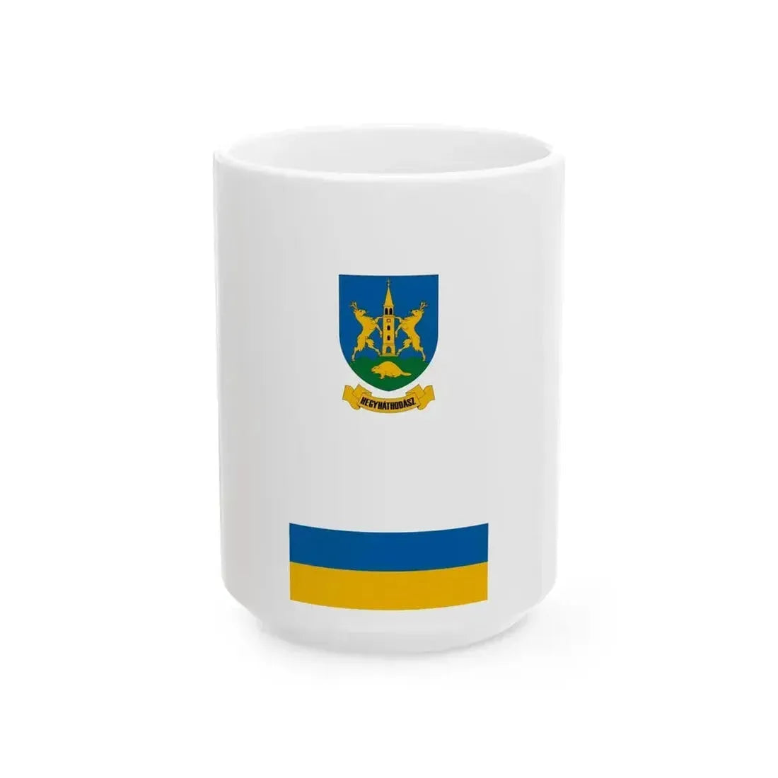 Flag of Hegyhathodasz vertical (Hungary) White Coffee Mug 15oz - Go Mug Yourself