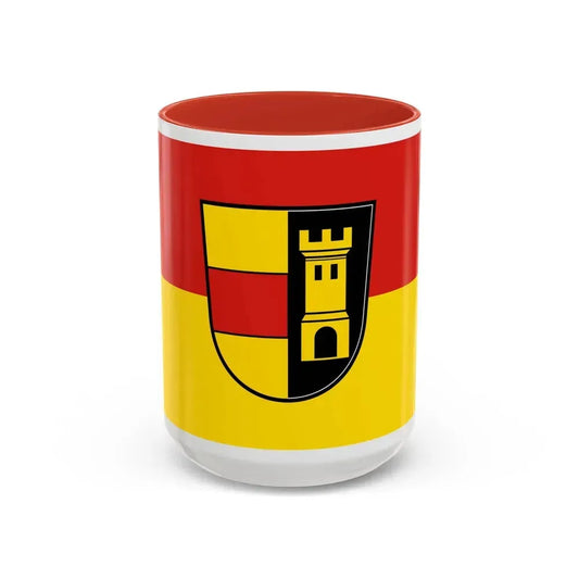 Flag of Heidenheim Germany - Accent Coffee Mug 15oz Red - Go Mug Yourself