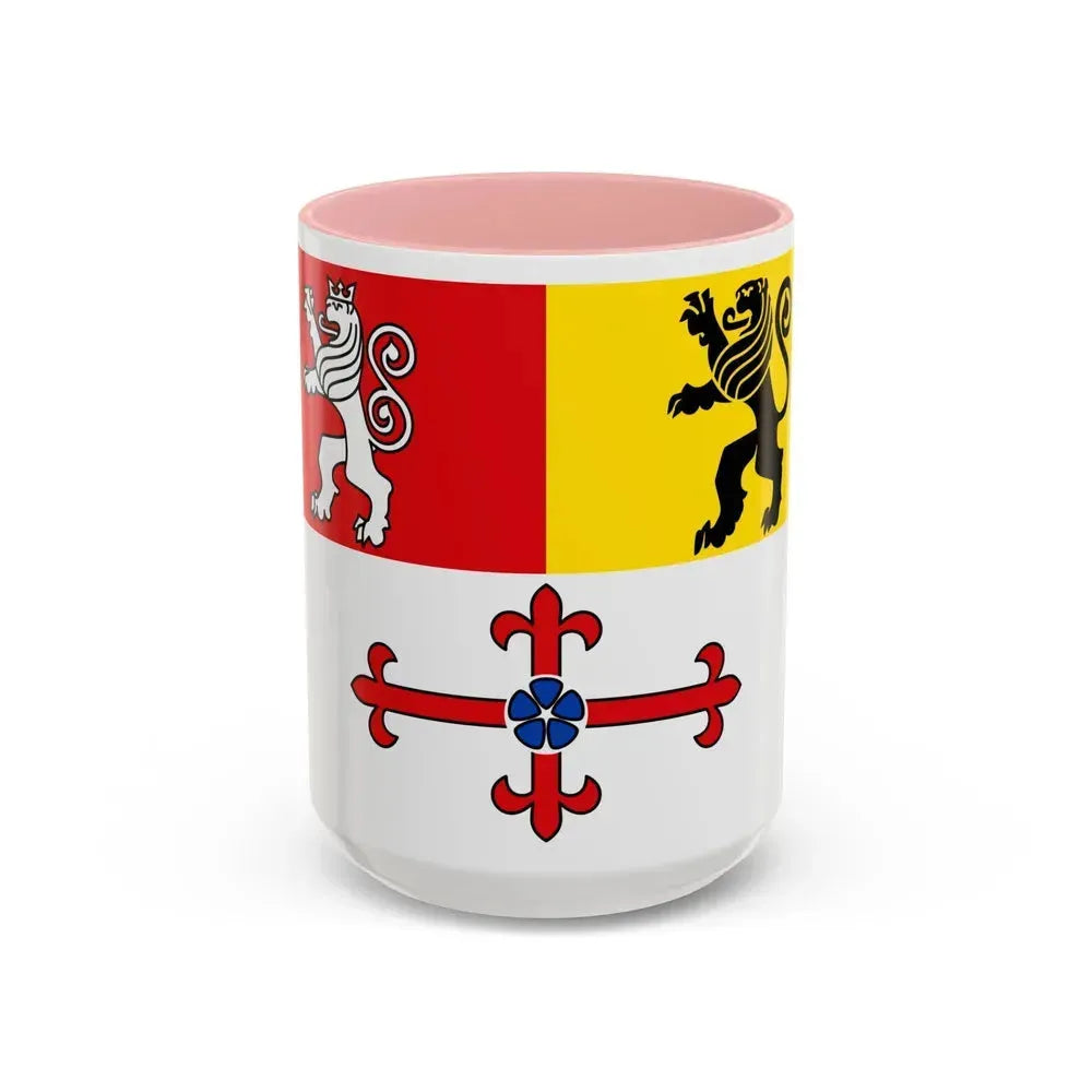 Flag of Heinsberg Germany - Accent Coffee Mug 15oz Pink - Go Mug Yourself