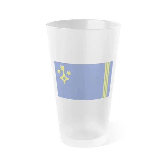 Flag of Hel Poland - Frosted Pint Glass 16oz 16oz Frosted - Go Mug Yourself