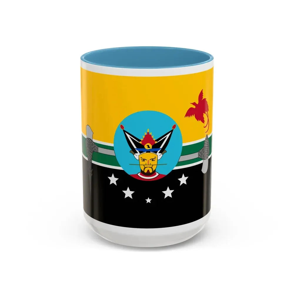 Flag of Hela Papa New Guinea - Accent Coffee Mug 15oz Light Blue - Go Mug Yourself