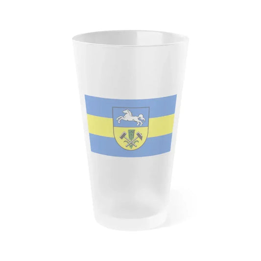 Flag of Helmstedt Germany - Frosted Pint Glass 16oz 16oz Frosted - Go Mug Yourself