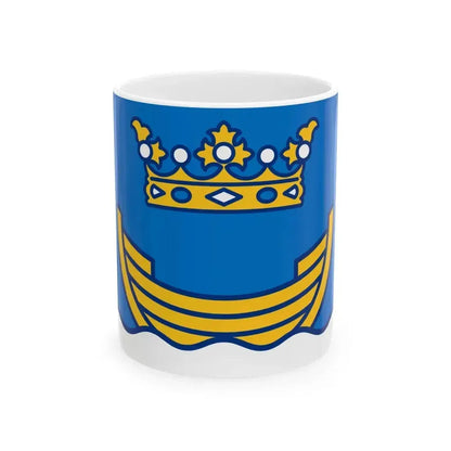 Flag of Helsinki long (Finland) White Coffee Mug 11oz - Go Mug Yourself