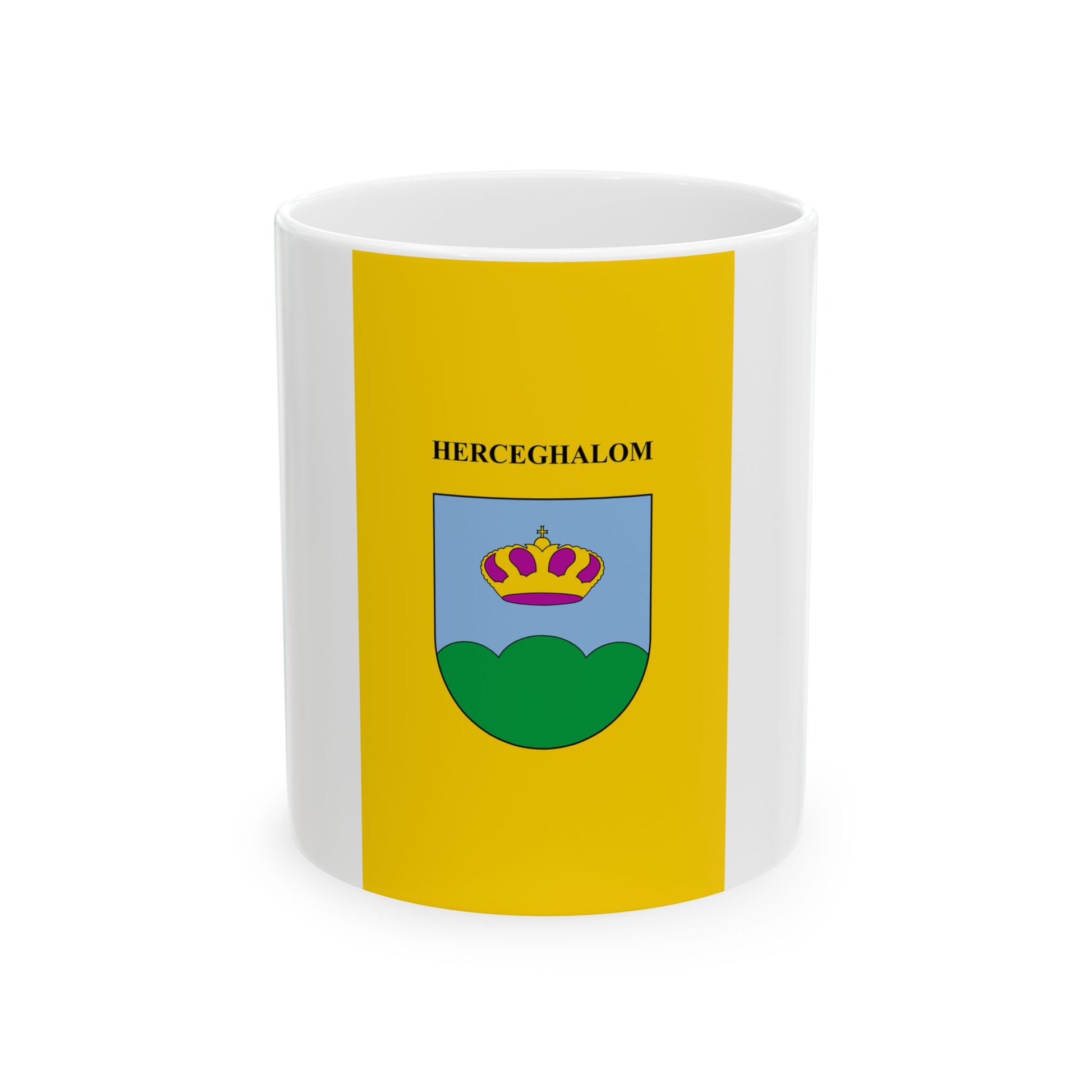 Flag of Herceghalom vertical (Hungary) White Coffee Mug-11oz-Go Mug Yourself