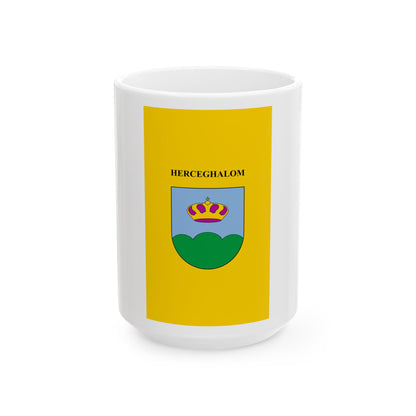 Flag of Herceghalom vertical (Hungary) White Coffee Mug-15oz-Go Mug Yourself