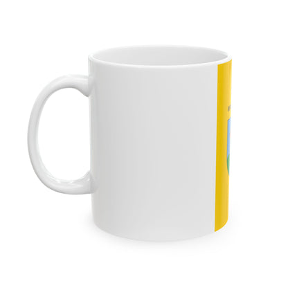 Flag of Herceghalom vertical (Hungary) White Coffee Mug-Go Mug Yourself