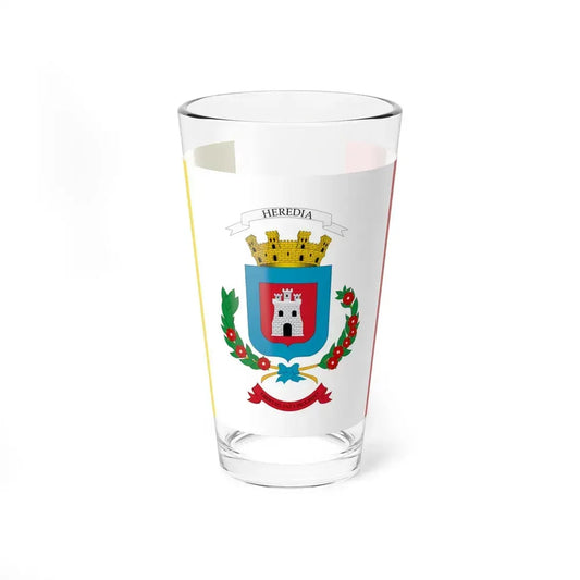 Flag of Heredia Province Costa Rica - Pint Glass 16oz 16oz - Go Mug Yourself