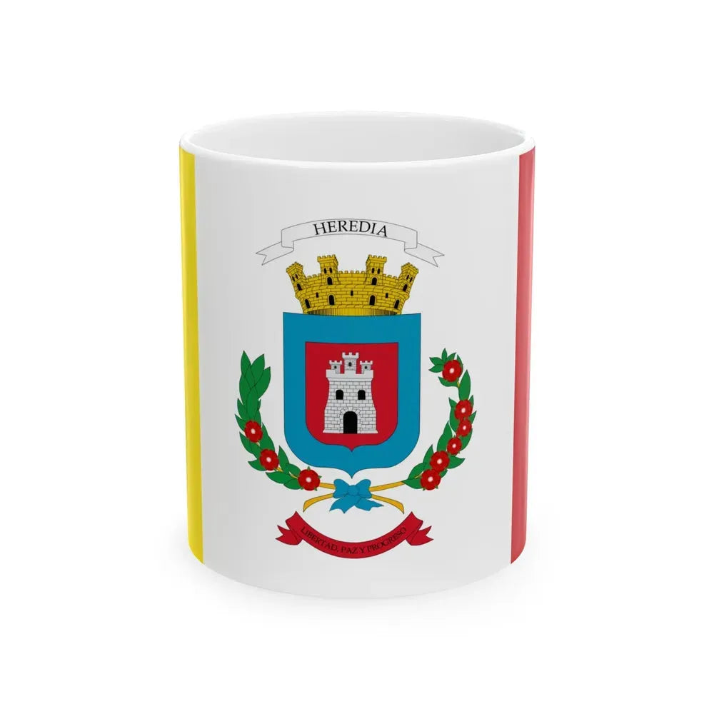 Flag of Heredia Province Costa Rica - White Coffee Mug 11oz - Go Mug Yourself