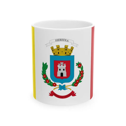 Flag of Heredia Province Costa Rica - White Coffee Mug 11oz - Go Mug Yourself