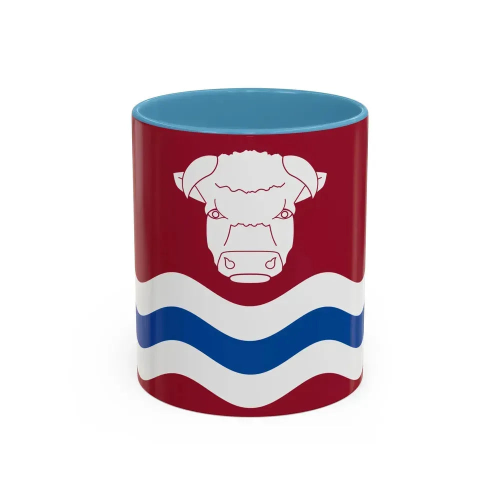 Flag of Herefordshire UK - Accent Coffee Mug 11oz Light Blue - Go Mug Yourself