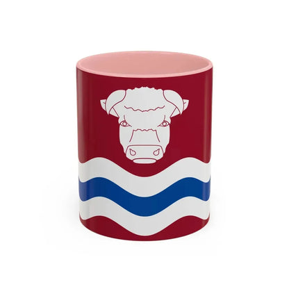 Flag of Herefordshire UK - Accent Coffee Mug 11oz Pink - Go Mug Yourself