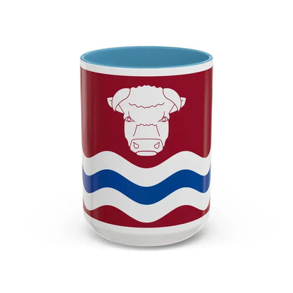 Flag of Herefordshire UK - Accent Coffee Mug 15oz Light Blue - Go Mug Yourself