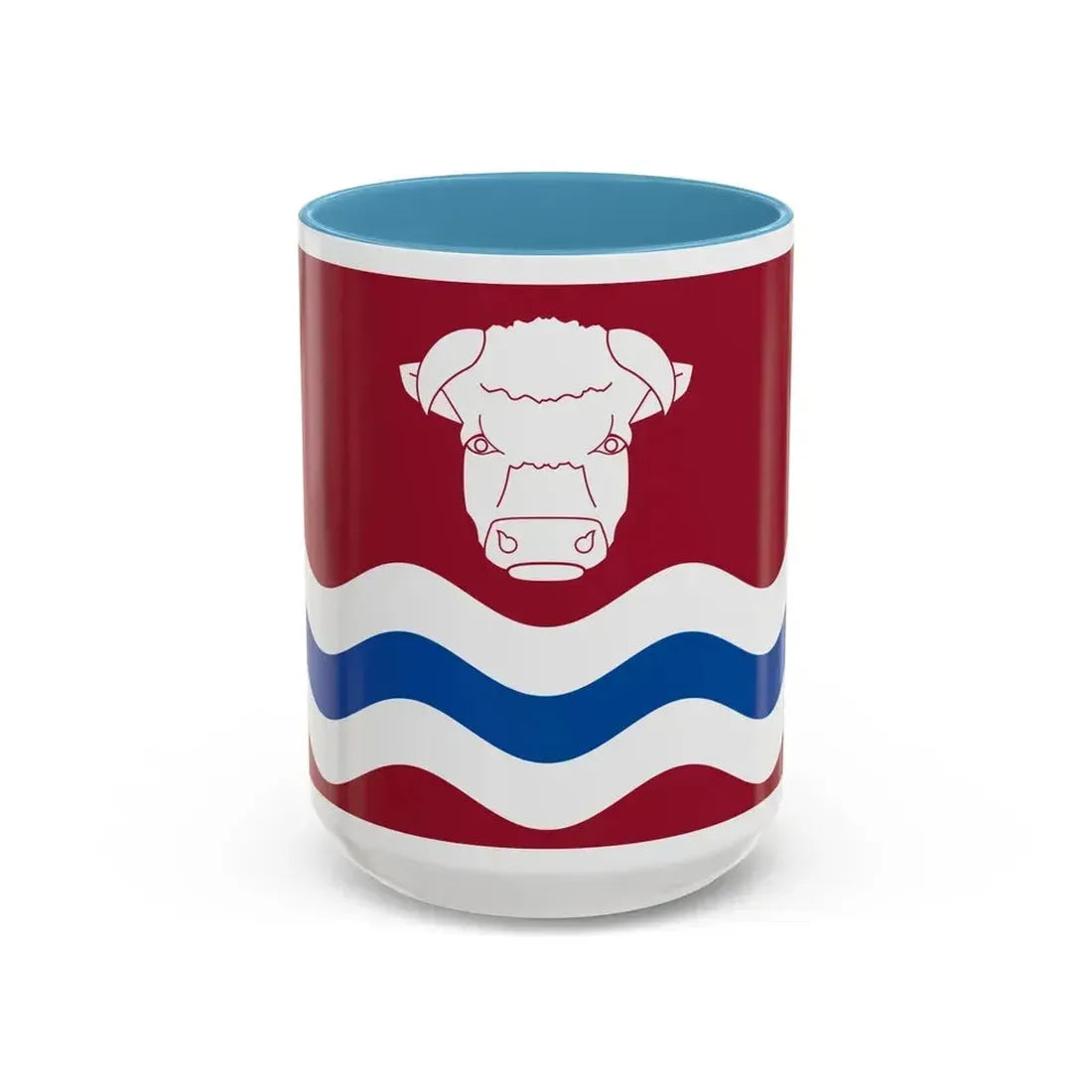 Flag of Herefordshire UK - Accent Coffee Mug 15oz Light Blue - Go Mug Yourself