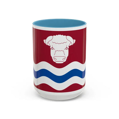 Flag of Herefordshire UK - Accent Coffee Mug 15oz Light Blue - Go Mug Yourself