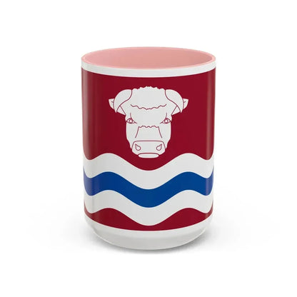 Flag of Herefordshire UK - Accent Coffee Mug 15oz Pink - Go Mug Yourself