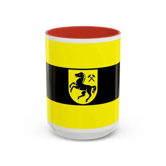 Flag of Herne Germany - Accent Coffee Mug 15oz Red - Go Mug Yourself