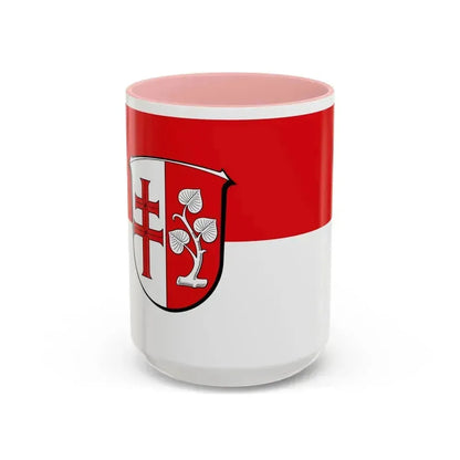 Flag of Hersfeld Rotenburg Germany - Accent Coffee Mug 15oz Pink - Go Mug Yourself