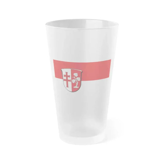 Flag of Hersfeld Rotenburg Germany - Frosted Pint Glass 16oz 16oz Frosted - Go Mug Yourself