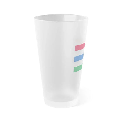 Flag of Herzegovina Neretva Canton Bosnia and Herzegovina - Frosted Pint Glass 16oz - Go Mug Yourself