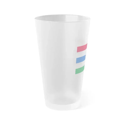 Flag of Herzegovina Neretva Canton Bosnia and Herzegovina - Frosted Pint Glass 16oz - Go Mug Yourself