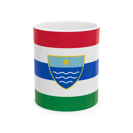 Flag of Herzegovina Neretva Canton Bosnia and Herzegovina - White Coffee Mug 11oz - Go Mug Yourself