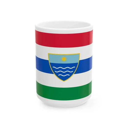 Flag of Herzegovina Neretva Canton Bosnia and Herzegovina - White Coffee Mug 15oz - Go Mug Yourself