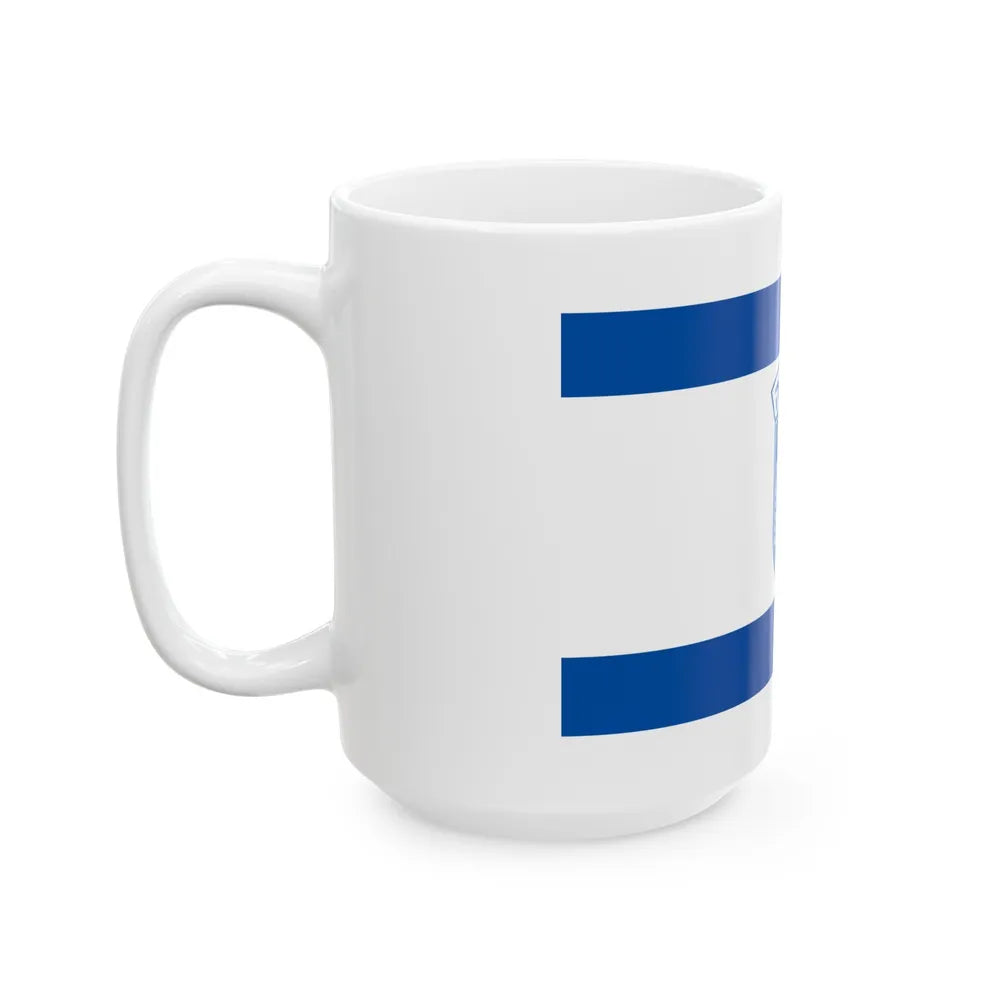 Flag of Herzliya Israel - White Coffee Mug-Go Mug Yourself