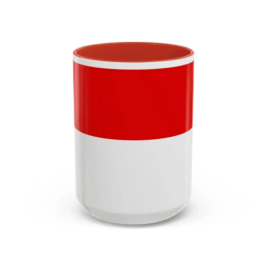 Flag of Hesse Germany - Accent Coffee Mug 15oz Red - Go Mug Yourself
