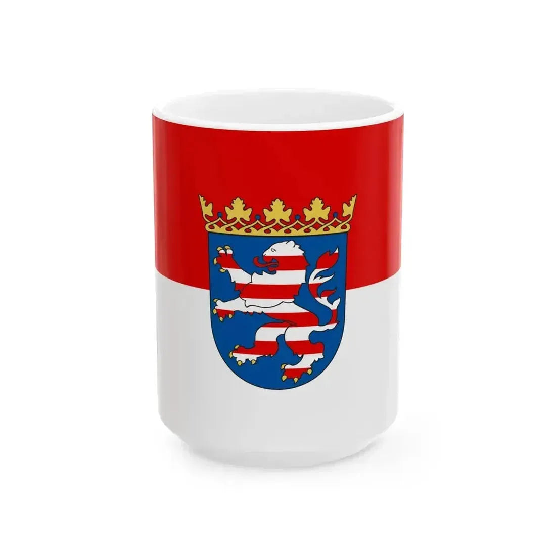 Flag of Hesse state (Germany) White Coffee Mug 15oz - Go Mug Yourself