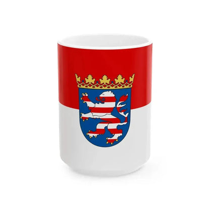Flag of Hesse state (Germany) White Coffee Mug 15oz - Go Mug Yourself