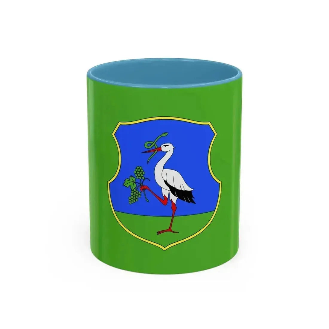 Flag of Heves County Hungary - Accent Coffee Mug 11oz Light Blue - Go Mug Yourself