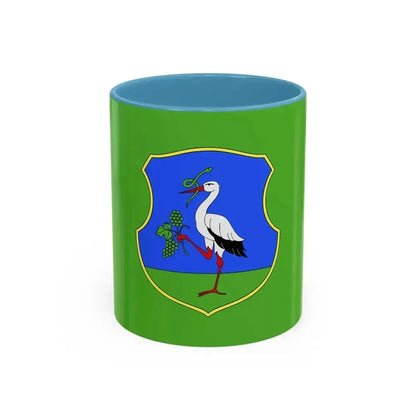 Flag of Heves County Hungary - Accent Coffee Mug 11oz Light Blue - Go Mug Yourself