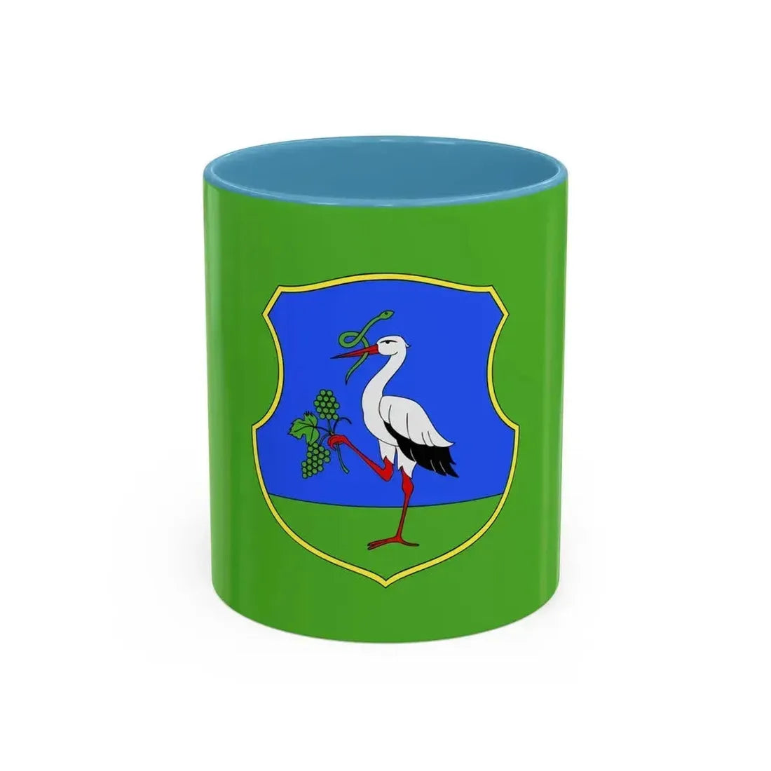 Flag of Heves County Hungary - Accent Coffee Mug 11oz Light Blue - Go Mug Yourself