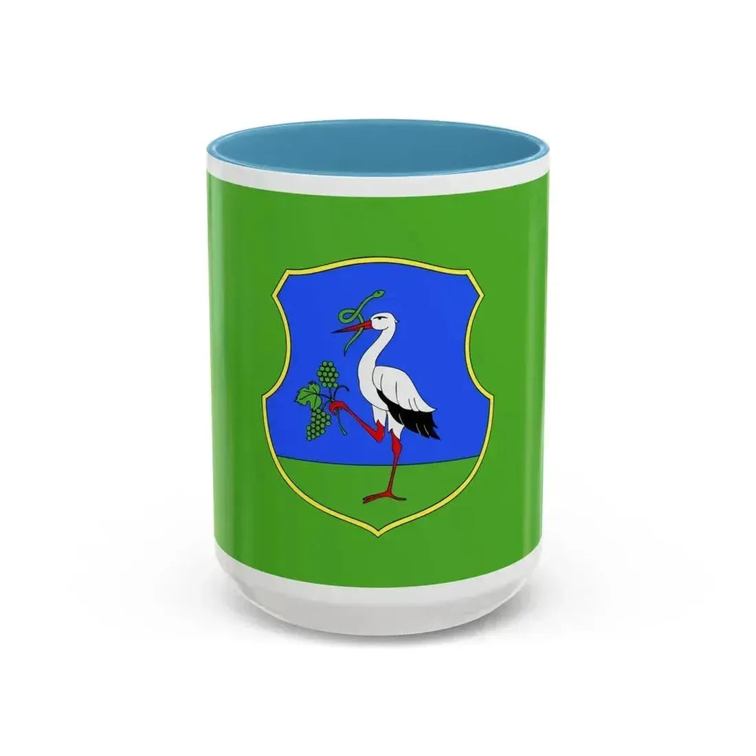 Flag of Heves County Hungary - Accent Coffee Mug 15oz Light Blue - Go Mug Yourself