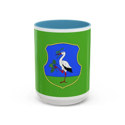 Flag of Heves County Hungary - Accent Coffee Mug 15oz Light Blue - Go Mug Yourself