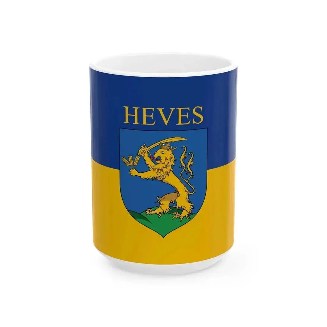 Flag of Heves (Hungary) White Coffee Mug 15oz - Go Mug Yourself