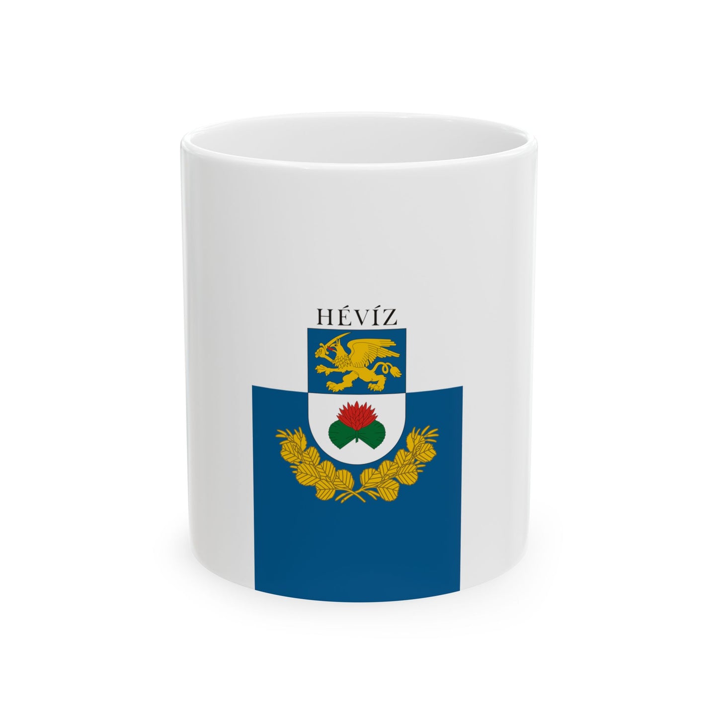 Flag of Heviz (Hungary) White Coffee Mug-11oz-Go Mug Yourself