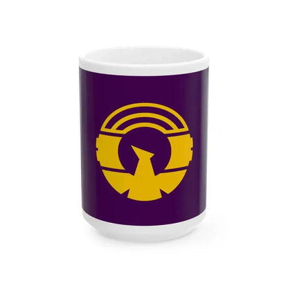 Flag of Hidaka Hokkaido 1955-2006 (Japan) White Coffee Mug 15oz - Go Mug Yourself