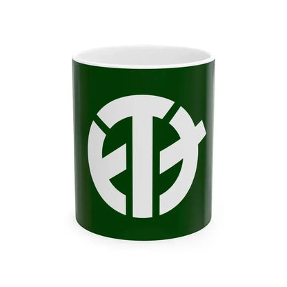Flag of Higashiiya Tokushima 1972-2006 (Japan) White Coffee Mug 11oz - Go Mug Yourself