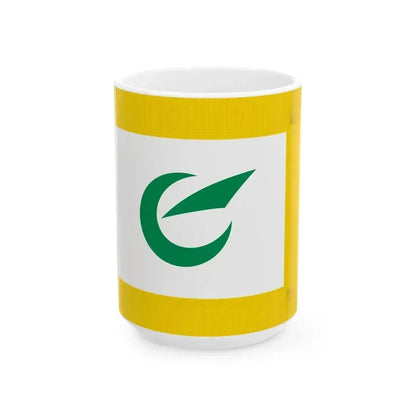 Flag of Higashikagura Hokkaido fringed (Japan) White Coffee Mug 15oz - Go Mug Yourself