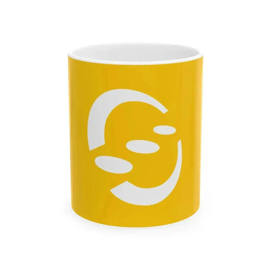 Flag of Higashimiyoshi Tokushima Amber variant (Japan) White Coffee Mug 11oz - Go Mug Yourself