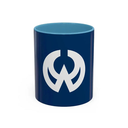 Flag of Higashiyamato Tokyo Japan - Accent Coffee Mug 11oz Light Blue - Go Mug Yourself