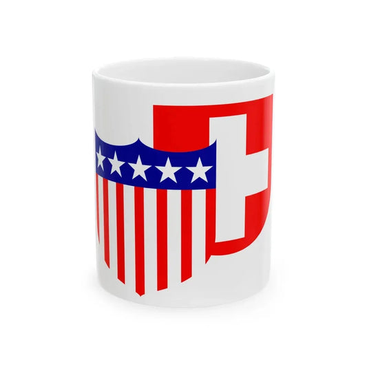 Flag of Highland Illinois (United States) White Coffee Mug 11oz - Go Mug Yourself