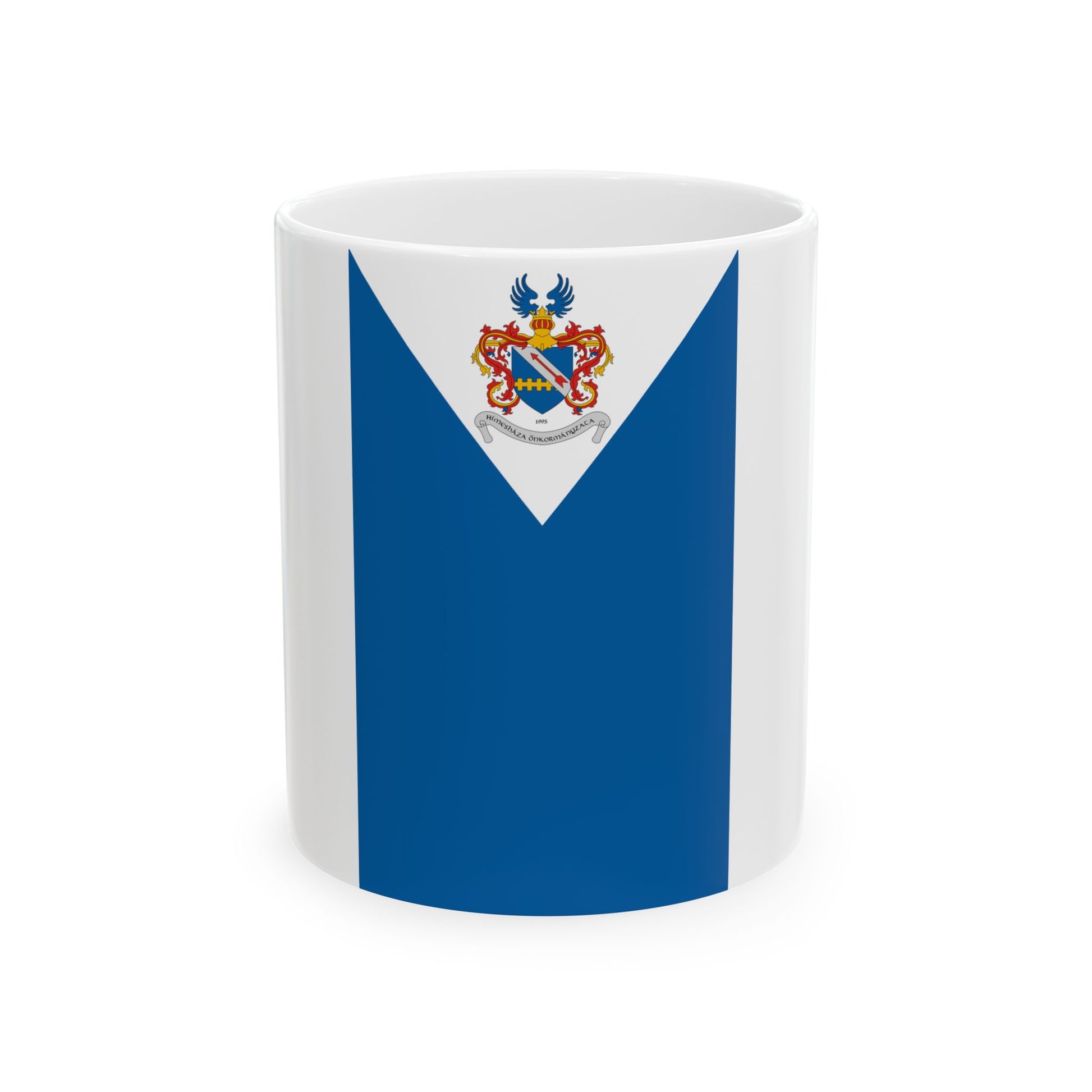 Flag of Himeshaza vertical (Hungary) White Coffee Mug-11oz-Go Mug Yourself