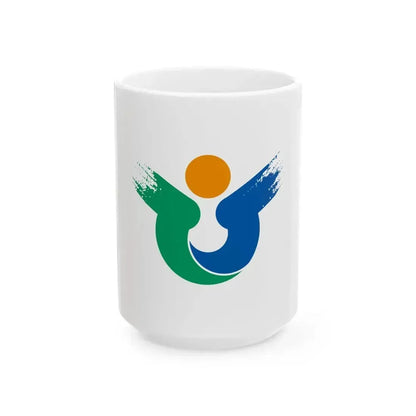 Flag of Hirado Nagasaki (Japan) White Coffee Mug 15oz - Go Mug Yourself