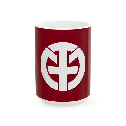 Flag of Hirata Gifu 1960-2005 (Japan) White Coffee Mug 15oz - Go Mug Yourself