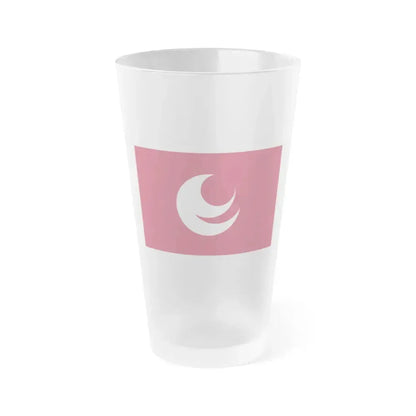 Flag of Hiroshima Prefecture Japan - Frosted Pint Glass 16oz 16oz Frosted - Go Mug Yourself